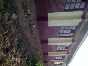 The back view of the classrooms and workshops