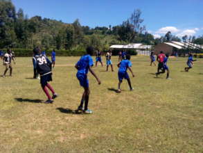 students preparing for the soccer competitions