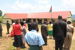 Flag raising during opening