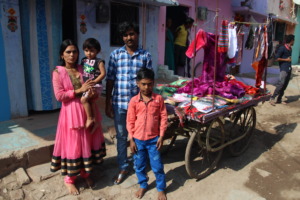 Lalita with her family and husband's cart