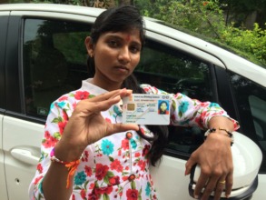 Women on Wheels Academy trainee with her license
