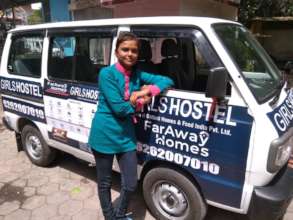 Sonali with her cab
