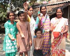 Protima Biswash with some of her family members