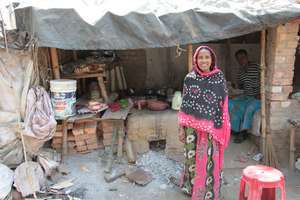 Sabera Begum at her new roadside cafe