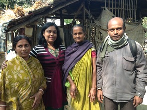 Our head of livelihoods with beneficiaries