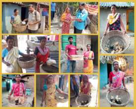 Women receiving their poultry toolkits