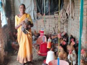 Kamala proudly shows off her chickens