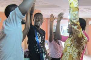 Youth group in Ghana feeling the team spirit!