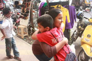 Moiz, Maya student being generous with hugs