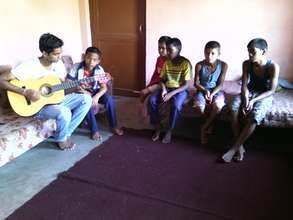 Guitar classes with the boys