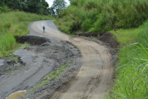 Deteriorating section of the Lae-Madang Highway