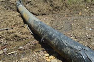Pipeline affected by natural landform changes