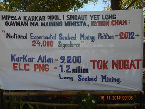 Karkar Islanders' protest banner.JPG
