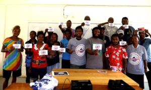 UOG NGI students with BAN seabed mining stickers