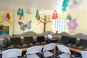 The E-Lab area with the teaching area behind it