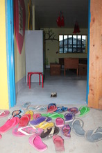 The kindergarten class has a new classroom