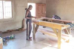 Wilson working in the newly-fitted out Classroom