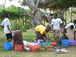Helping at a local orphanage