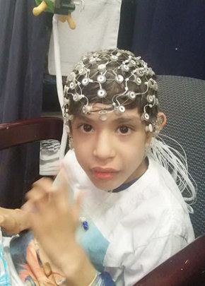 Max getting an EEG at one of our Clinics