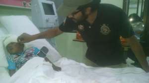 CDRS Youth volunteer Mustafa Ahmed tending Hamid