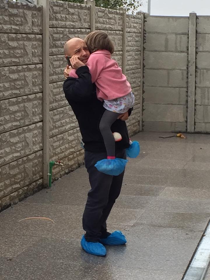 Dr. Aurelian and his daughter in recovery run area
