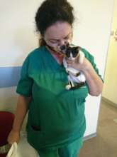 Nurse Oana at Center of Hope with a new arrival