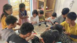 Our new English classes testing their baking skill