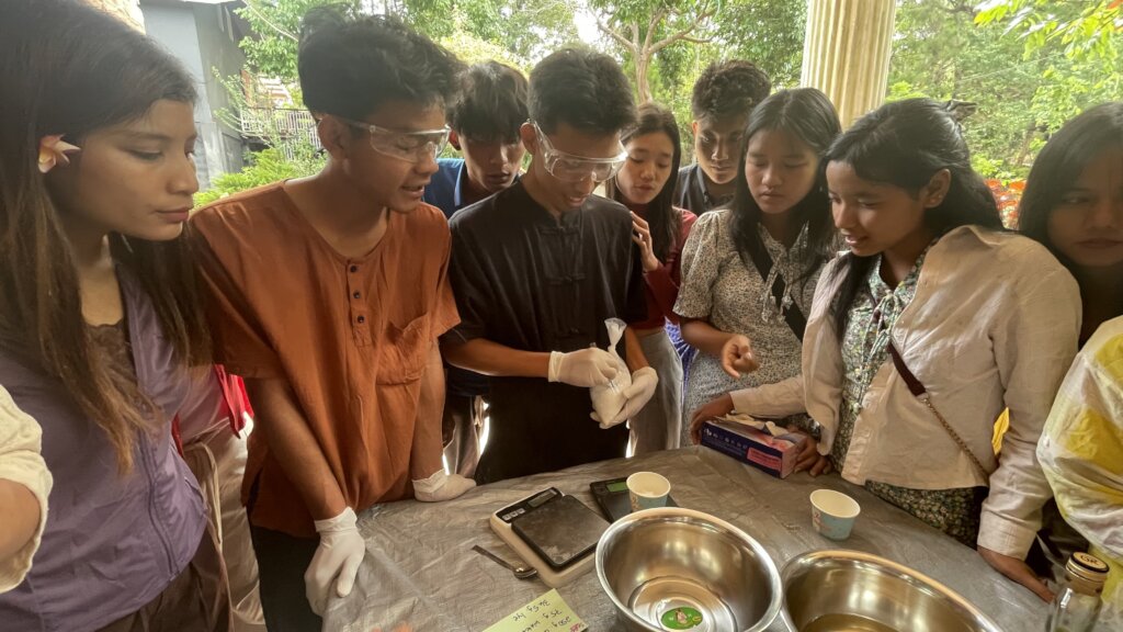 Soap making training for social enterprise at cafe