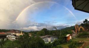 Rainbow over Kalaw from Sprouting Seeds Cafe