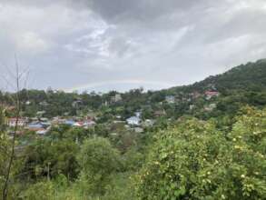 A lovely garden and views into downtown Kalaw