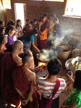A busy kitchen learning new recipies