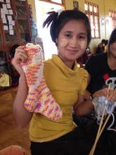 Hand made knit socks