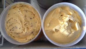 Finished mango-lime & mango choice chip gelato