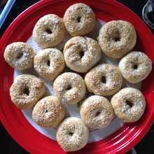 Homemade bagels for cafe sandwiches