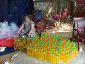 Cooking oil being prepared for distribution