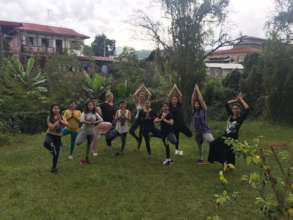 The girls from Yoga and Trauma Healing workshop