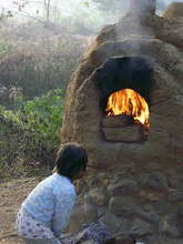 Bread making in mud oven