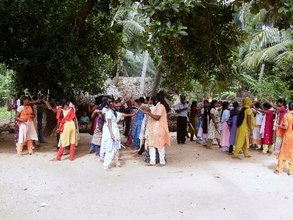 Girls learning folk dance