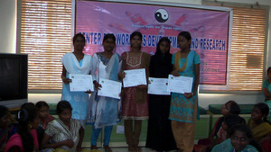 Girls with onlince course certificates