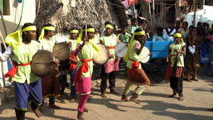 Snehidhi members performing 'Thappattam' in a slum