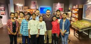 Our kids with Aamir, Kiran Rao and Girish on set
