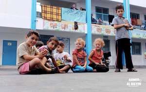 Children taking shelter in UNRWA School in Gaza.