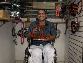 Don Aldemar showing off his handiwork