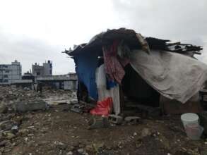 Shelters in which some families live