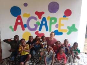 Fresco created by Johan and the children