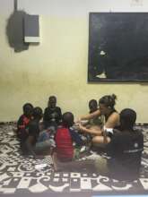 Origami educational activities with volunteers