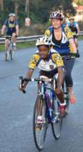 Thulisile enjoying the 35 km cycle race