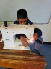 Sewing peg bags for Market Day