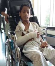 Ashish in recovery mode after surgery