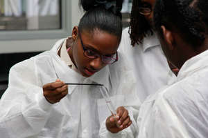 Students extracting DNA
